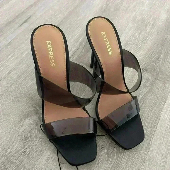 EXPRESS - Barely There Double Band Heeled Sandals 7 - Picture 12 of 12